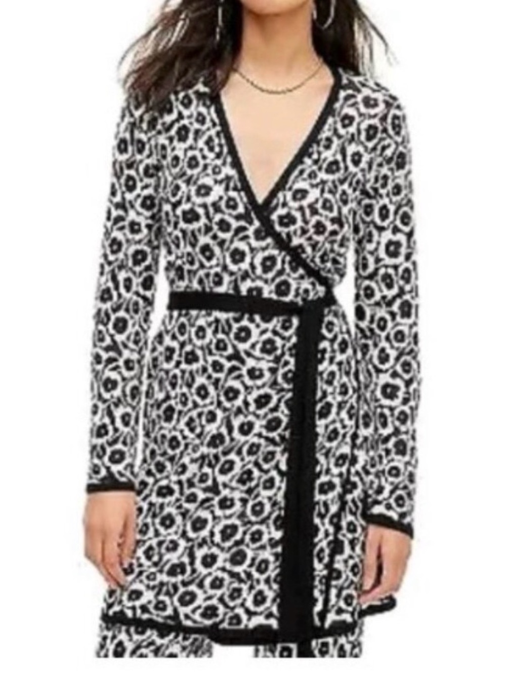 Diane von Furstenberg  V-Neck Neutral Poppy Sweater Wrap Top DVF Target XXL